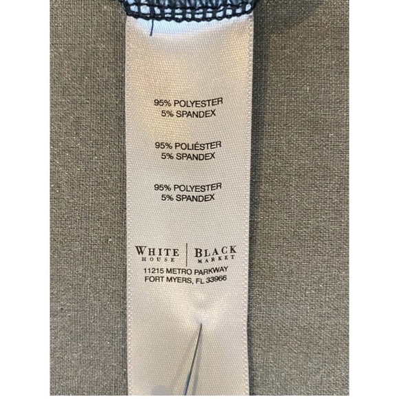 White House Black Market Short Sleeve Drawstring Waist Black Jersey Dress Size 4 - Picture 4 of 4